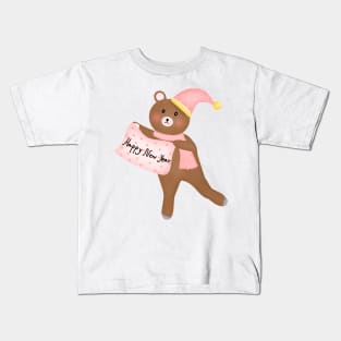 Happy new year teddy bear Kids T-Shirt